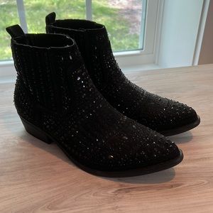 Limelight Bedazzled Heeled Black Boots